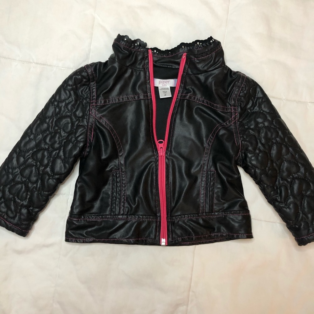 Piper Baby Vegan Leather Pleather Quilted Jacket
